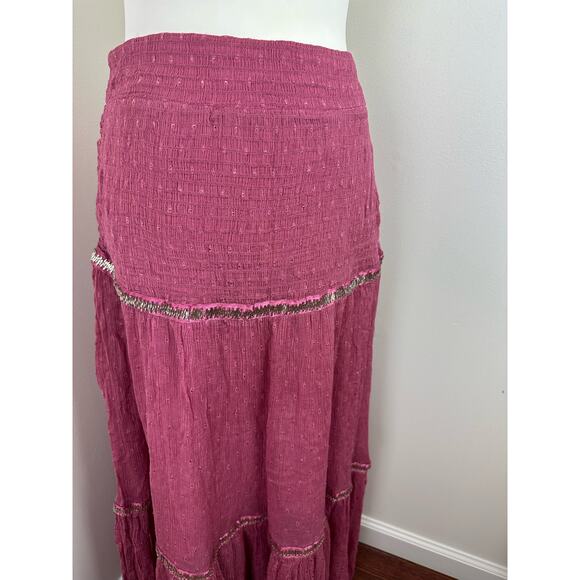 NWT Free People Ella Tiered Midi Skirt in Sugar Plum - Size 8 - Picture 3 of 10